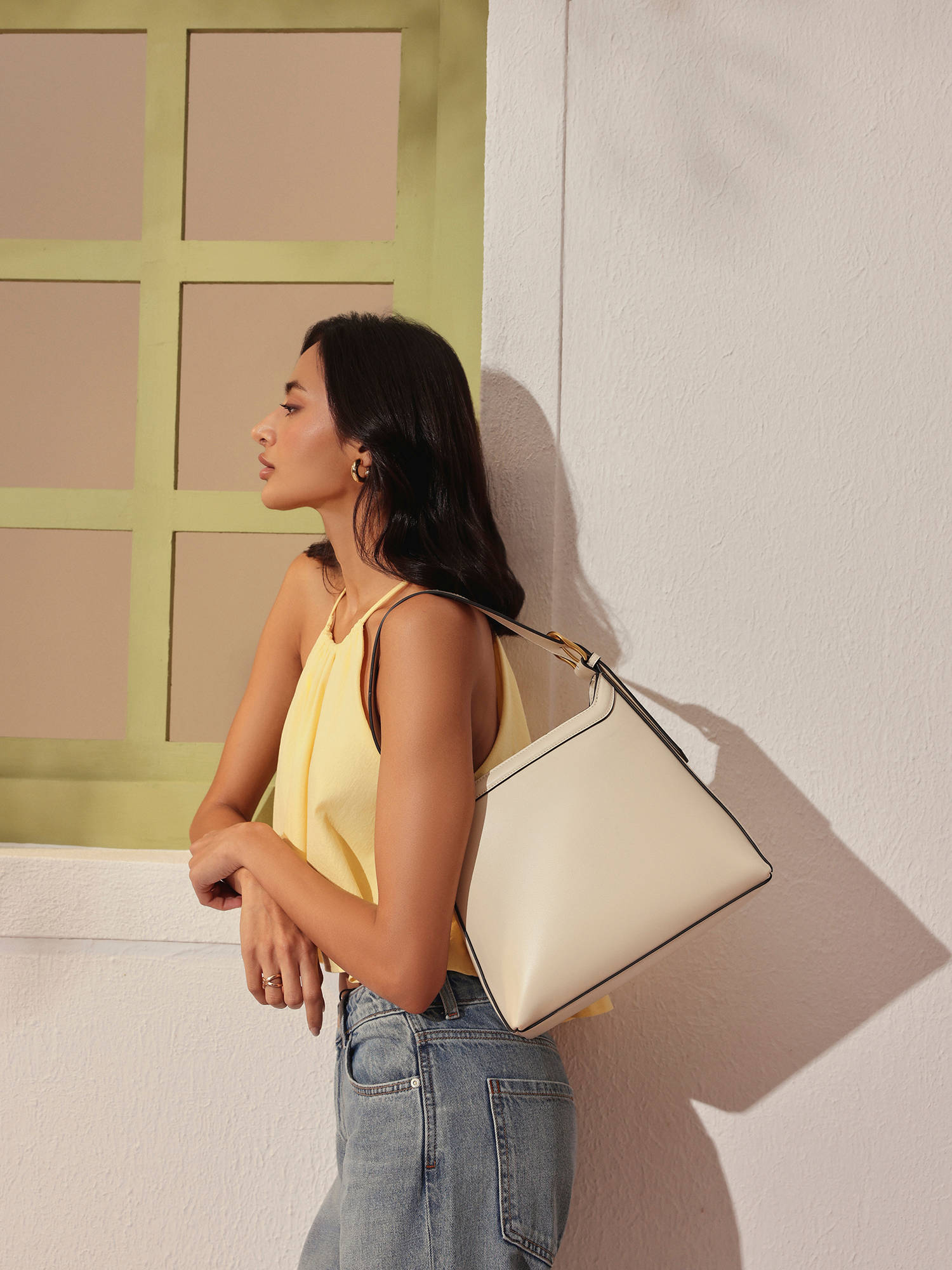MIRAGGIO Jemmy Hobo Ivory Handbag