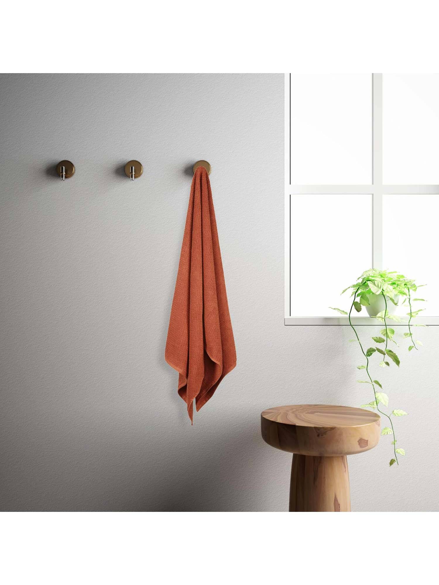 SPACES Coral Swift Dry Cotton 575 Gsm Dobby Weave Solid Premium Bath Towel