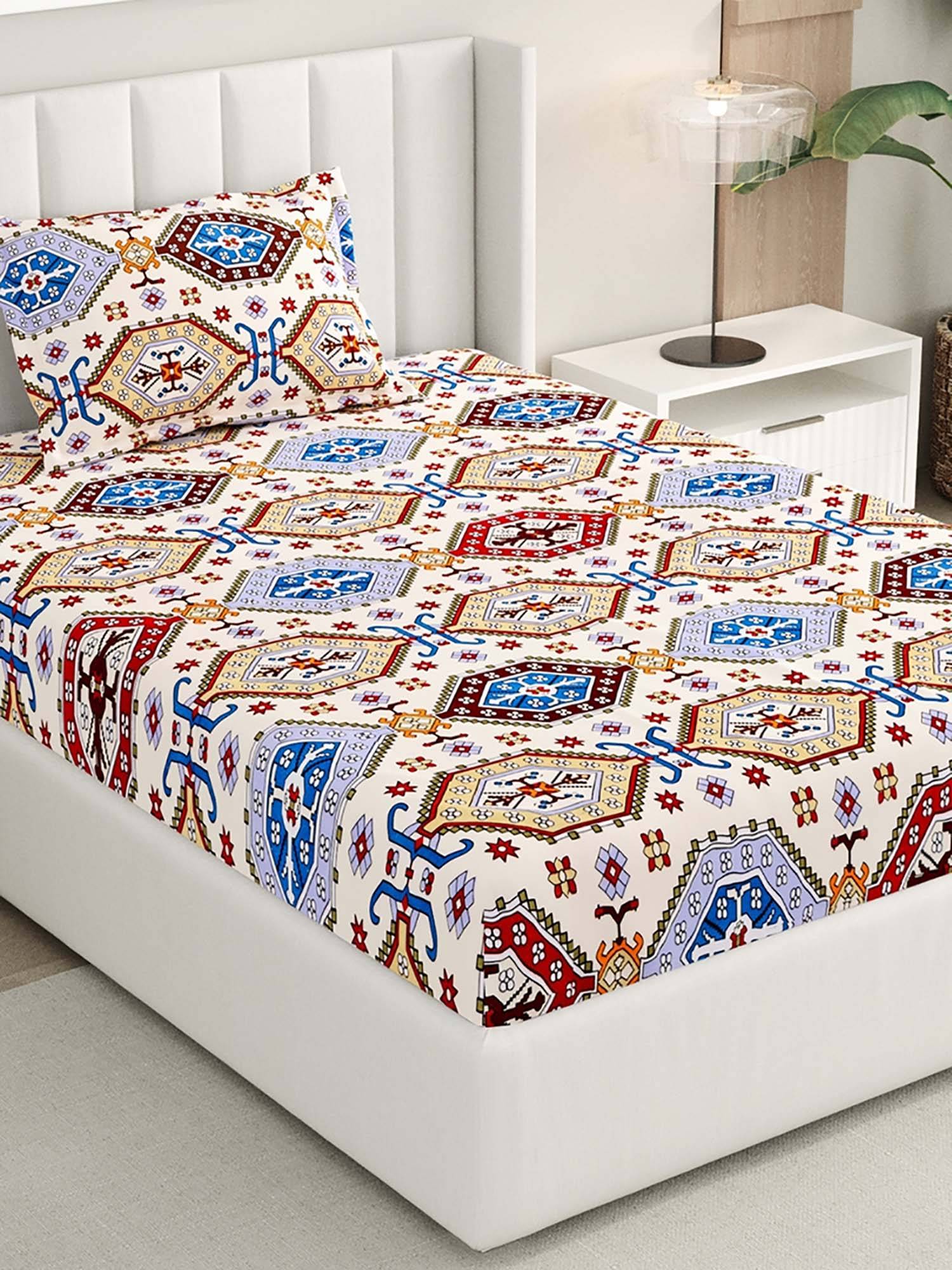 RIVERMOOR Multi-Color Ultrasoft Microfiber Single Bedsheet with 1 Pillow Cover (Single)