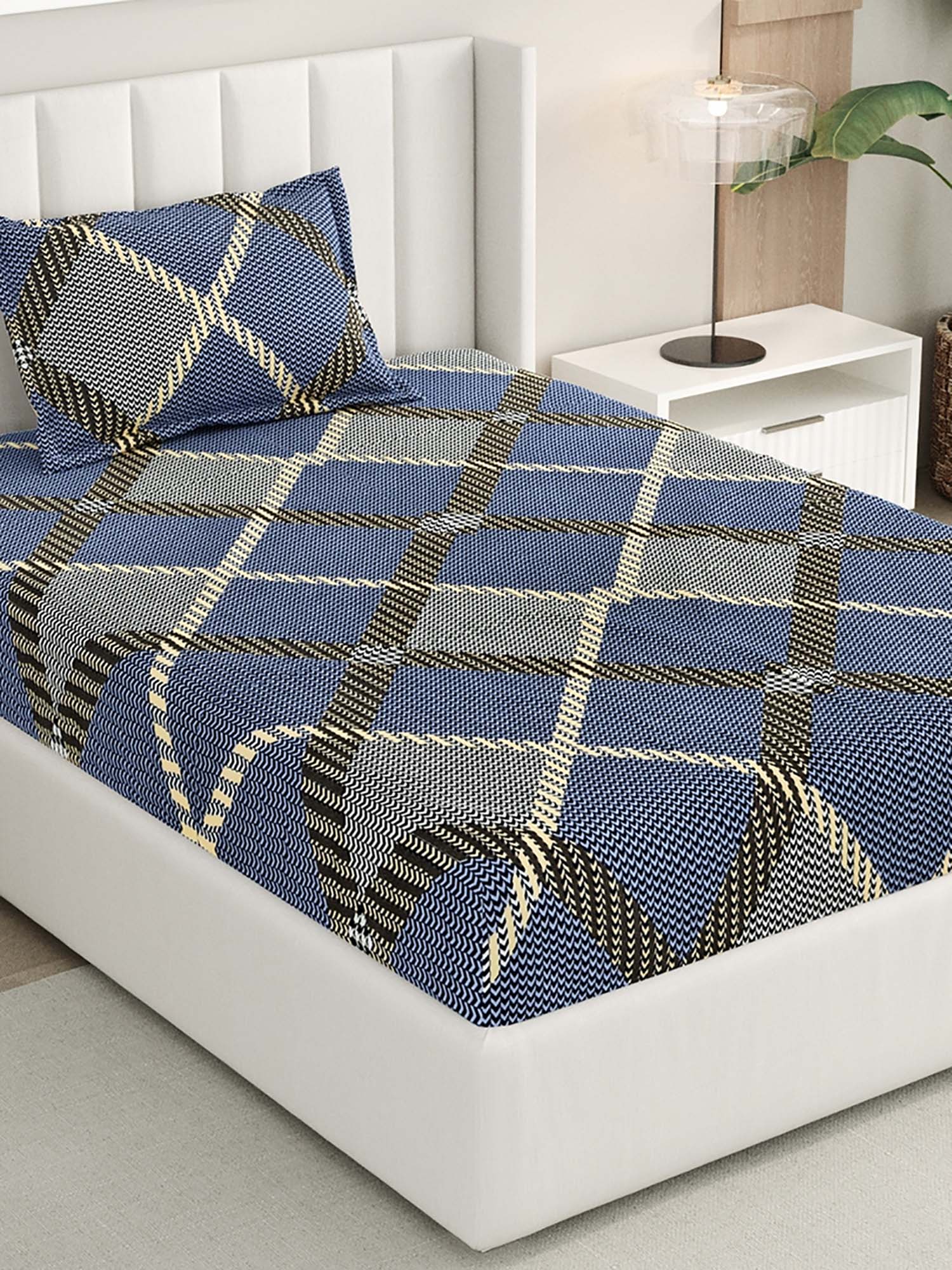 RIVERMOOR Multi-Color Ultrasoft Microfiber Single Bedsheet with 1 Pillow Cover (Single)