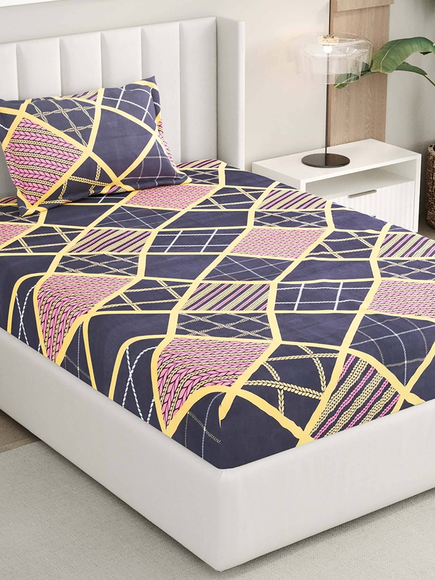 RIVERMOOR Multi-Color Ultrasoft Microfiber Single Bedsheet with 1 Pillow Cover (Single)