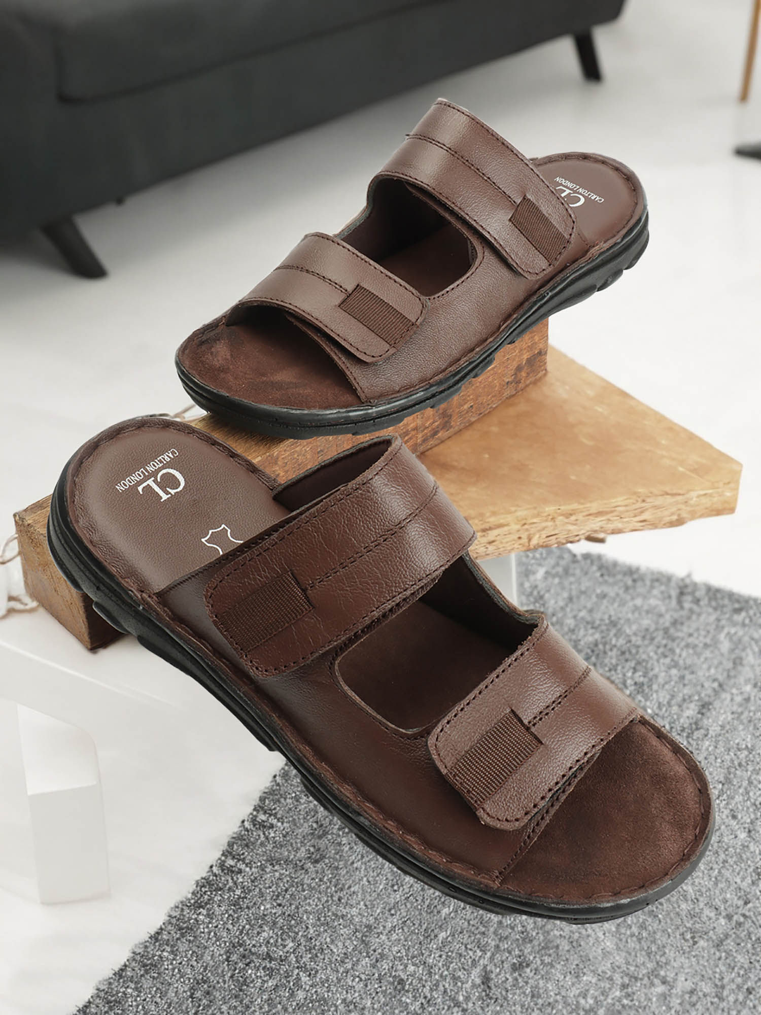 Buy Tan Sandals for Men by Carlton London Online | Ajio.com