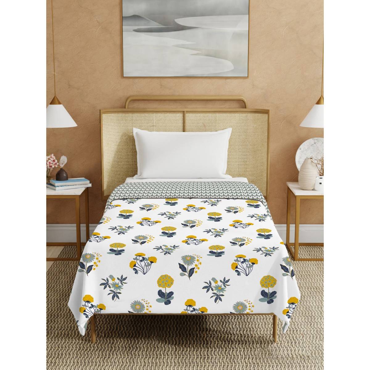 Urban Space Radiance White Cotton Malmal Bed Ac Dohar (Single)