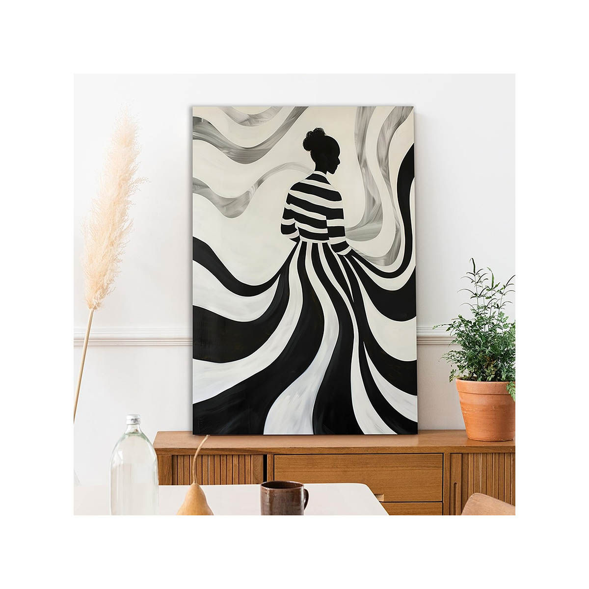 ウェストミンスター クリスタルピクチャー ウォールデコ セレブアート モノクロ Buy Dekorstation Monochrome Muse Elegant Silhouette In Flowing
