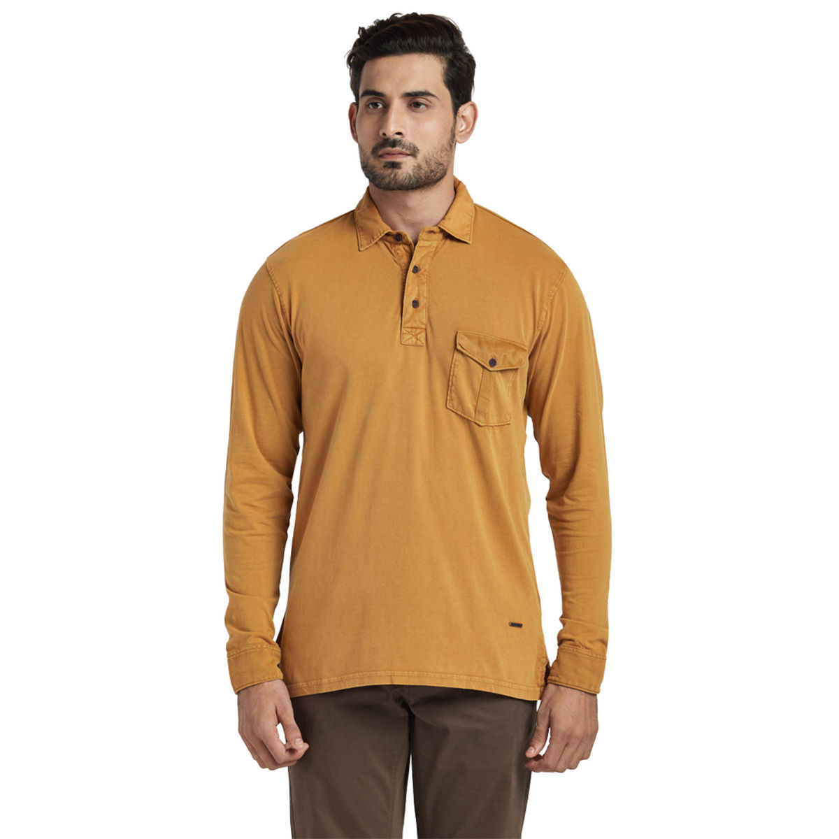 ColorPlus Mustard Solid T-Shirt (S)