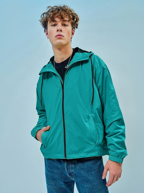 Buy Bewakoof Air Men's Blue Oversized Plus Size Windcheater