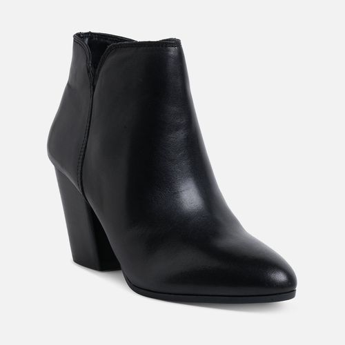 Aldo Blanka Leather Black Solid Ankle Boots (UK 2)