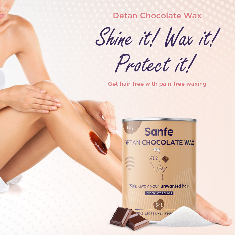 Sanfe Detan Chocolate Wax for Smooth Hair Removal with Chocolate