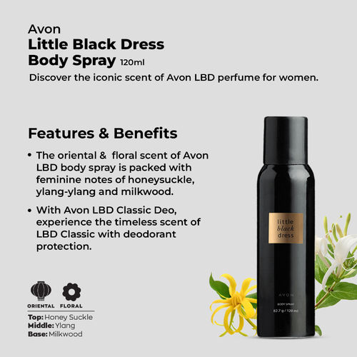 Buy Avon Little Black Dress Classic Body Spray For Her Online