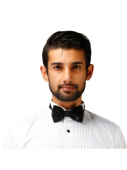 PELUCHE Solid Black Bow Tie for Men