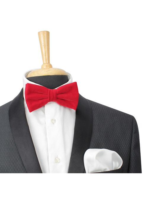 PELUCHE Solid Essentials Red Velvet Bow Tie