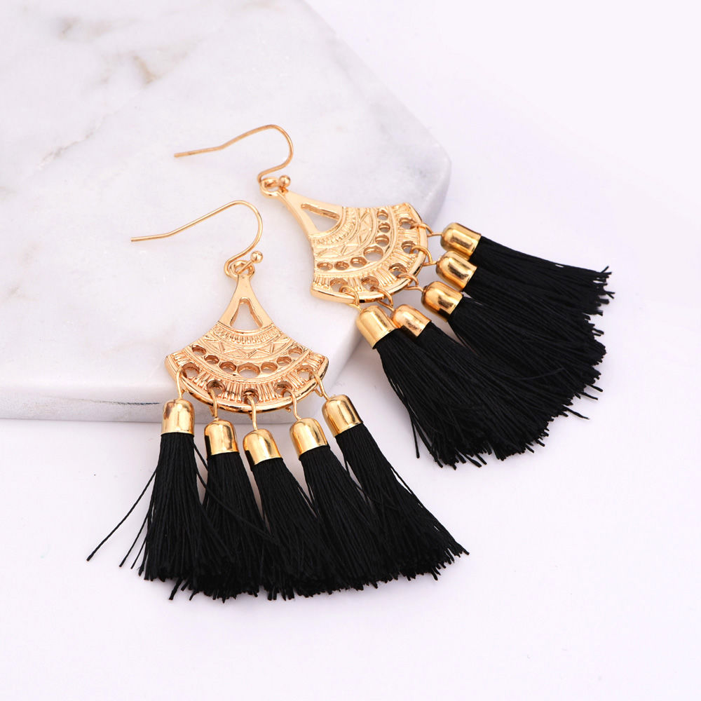 Flipkartcom  Buy Anish designer black party wear long earrings for women  and girls latest wedding earring black color Alloy Drops  Danglers Online  at Best Prices in India