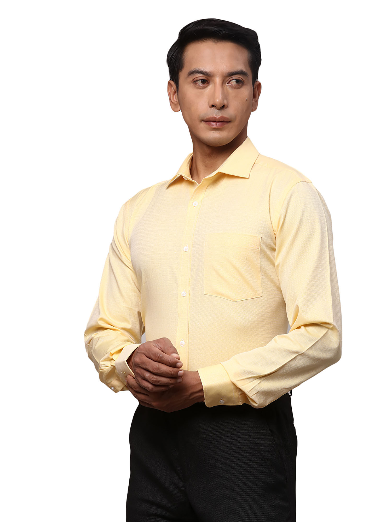 Yellow formal cheap shirt mens