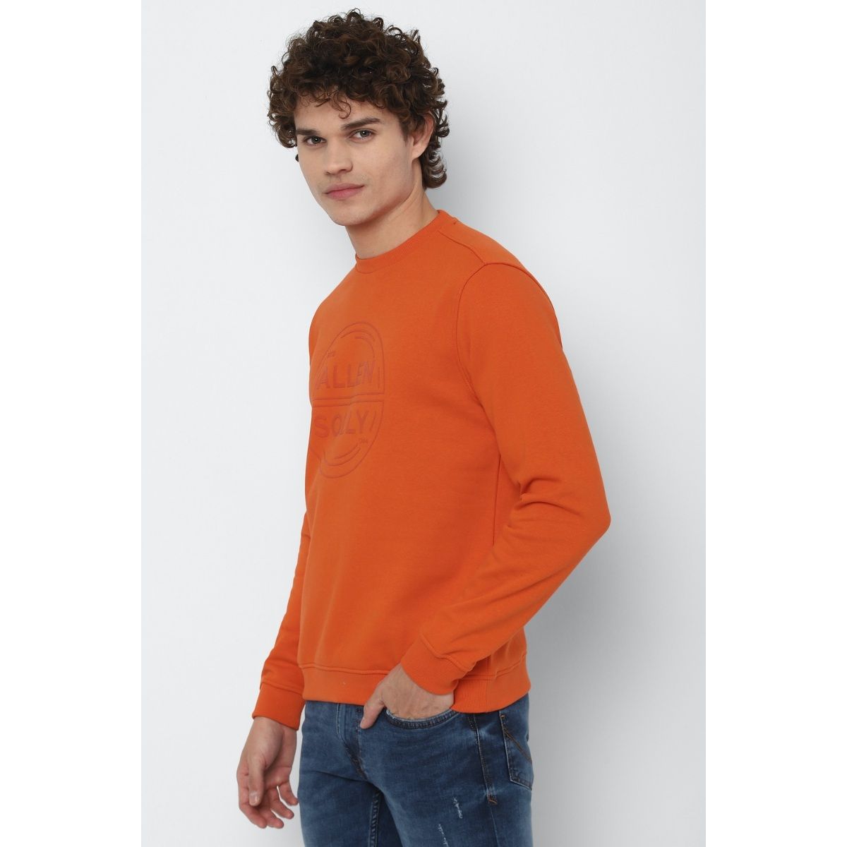 Allen solly orange sweatshirt hot sale