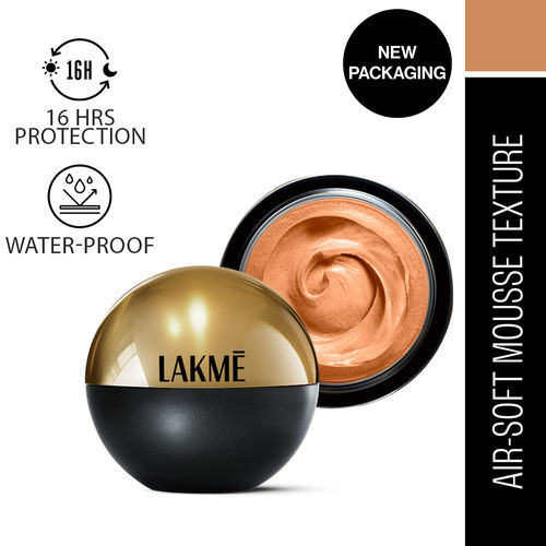 Lakme Xtraodin Airy Mattereal Mousse Foundation With SPF8, Waterproof, Lasts 16 Hr, 03 Golden Sand