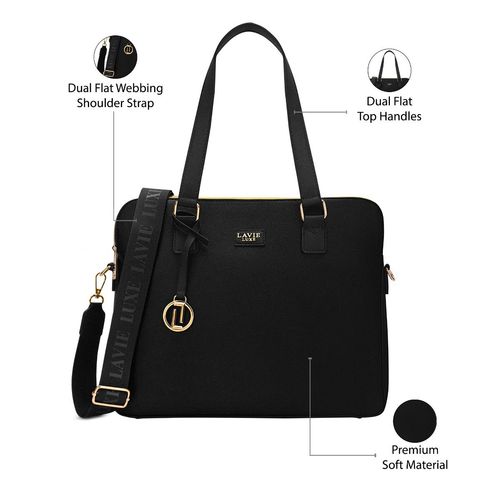 Buy Lavie Luxe Black Women's Mento25 Laptop Bag (L) Online