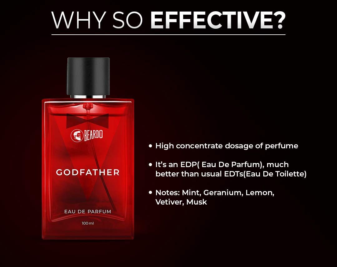 Beardo Godfather Perfume for Men, Citrus,Aromatic,Spicy Premium, Long