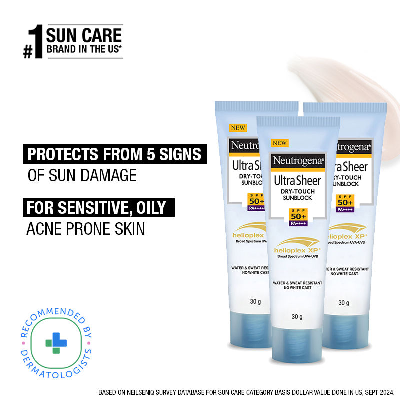 Neutrogena Ultrasheer SPF50+ PA+++ Ultra Light Face Sunscreen For Dry & Oily Skin Buy 2 Get 1 Free