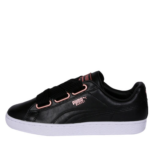 Puma Basket Heart Leather Women's Black Sneakers