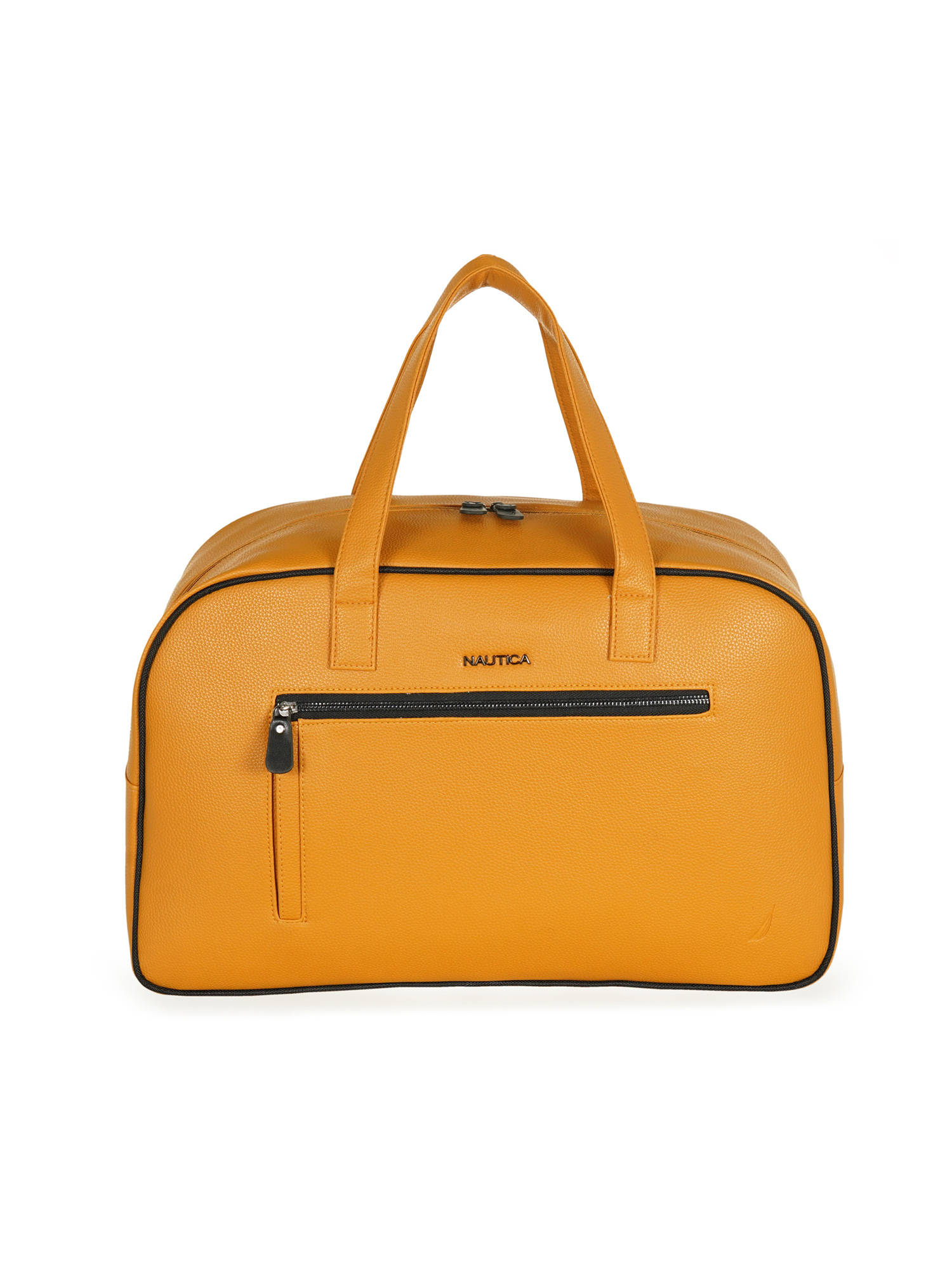 Nautica Unisex 28L Pu Vegan Leather Overnight Travel Duffle Bag - Mustard
