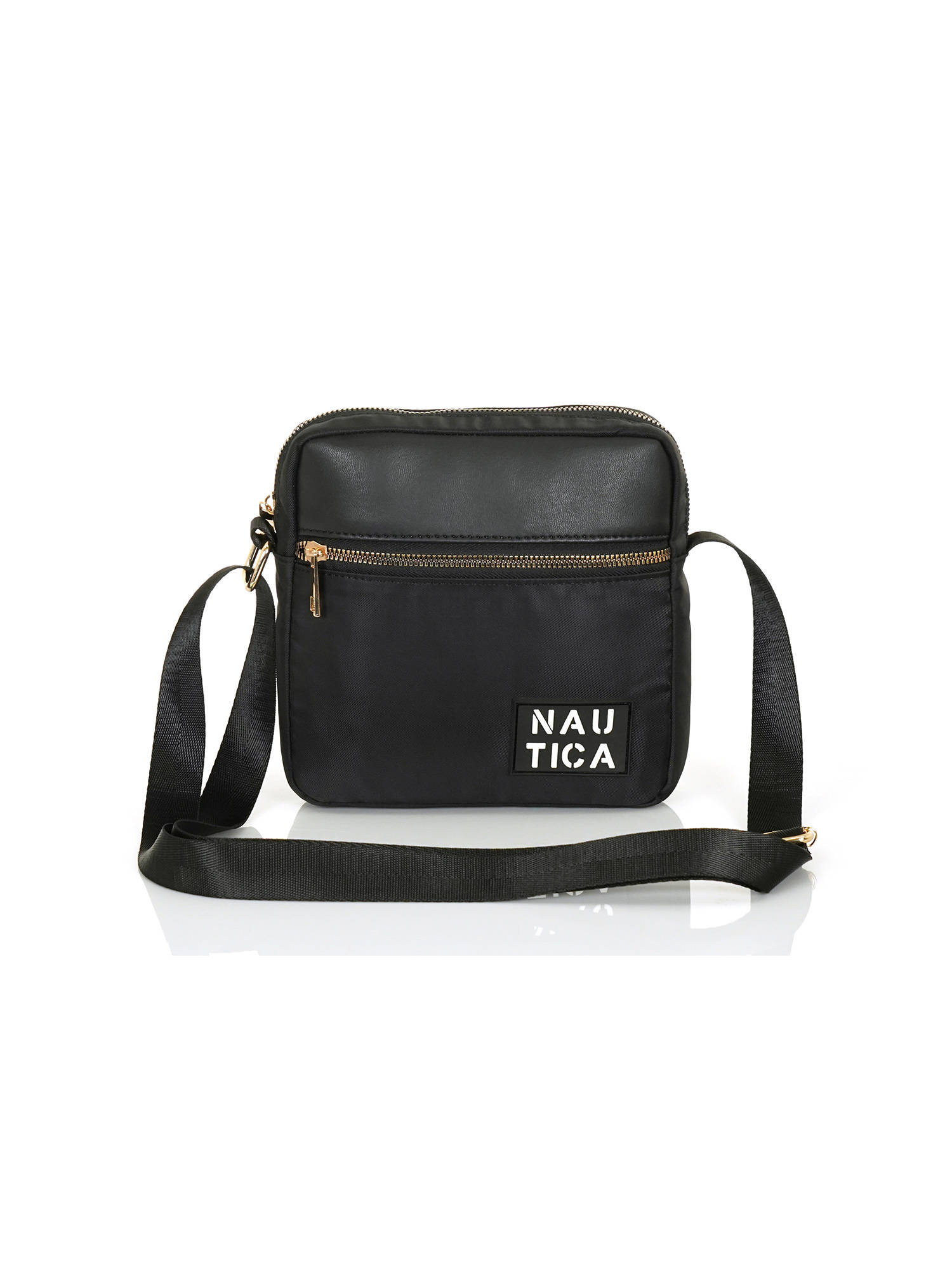 Nautica Unisex Small Lightweight Travel Polyester Sling Bag - Black