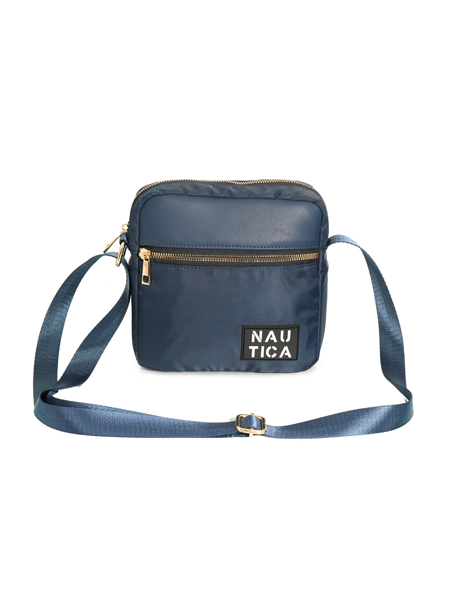 Nautica Unisex Small Lightweight Travel Polyester Sling Bag - Navy Blue