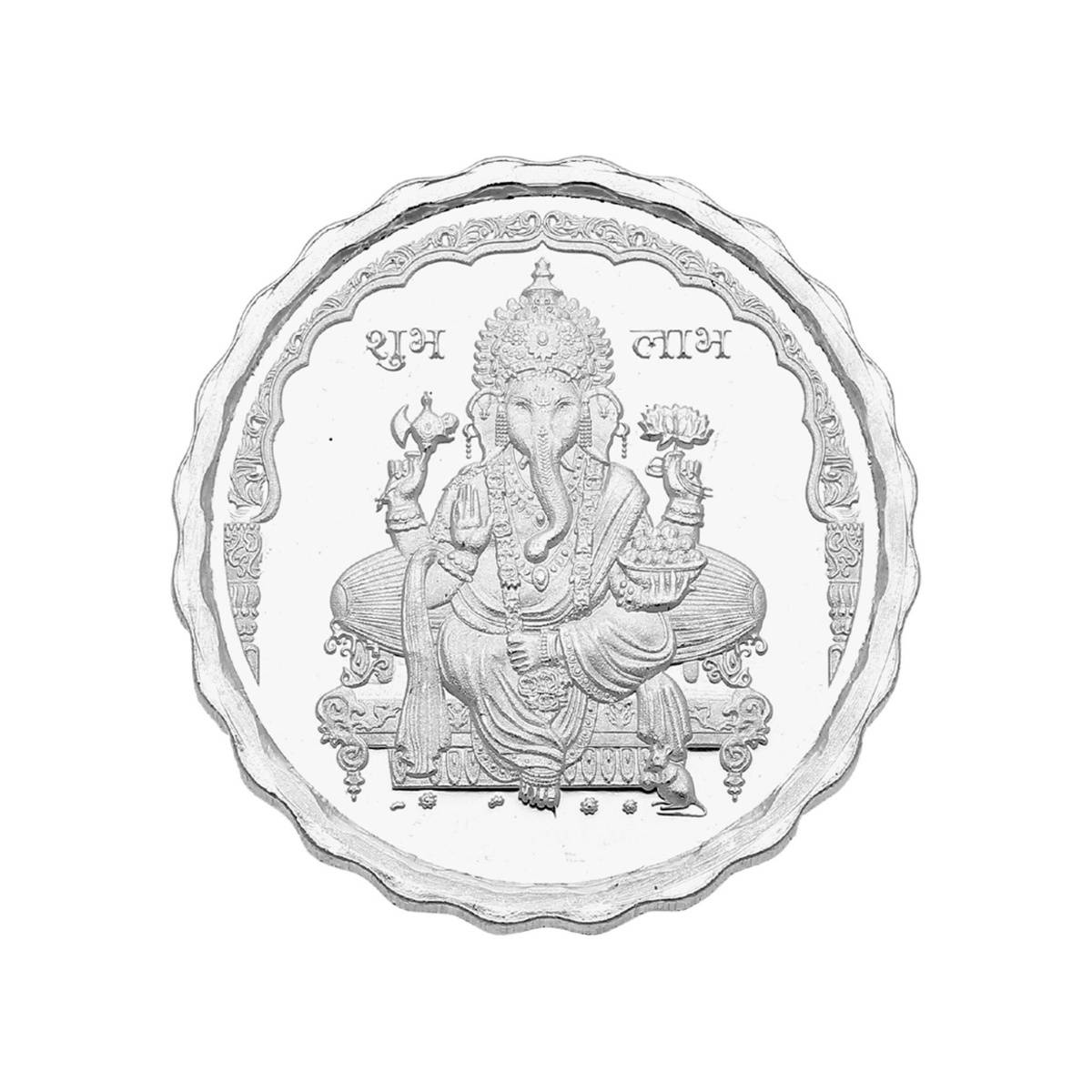 Sri Jagdamba Pearls 100 Grams Ganesh Silver Coin