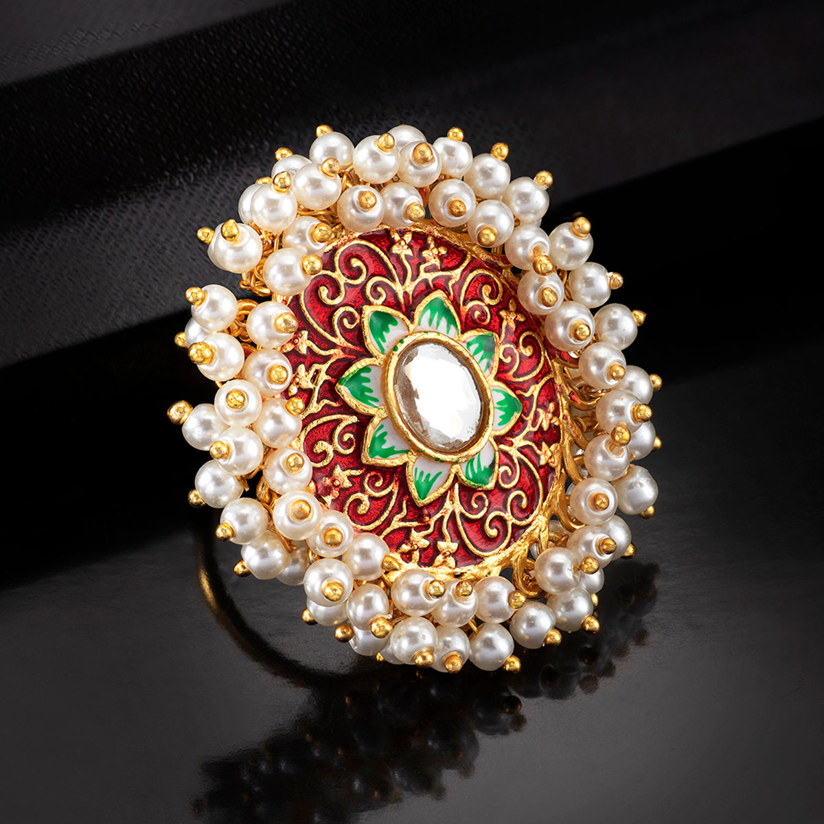 South Indian 18k Gold Plated Ethnic Designer Finger Ring Wedding Fashion  Jewelry | eBay