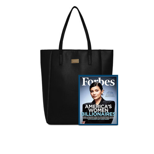 KLEIO PU Leather Women Everyday College Black Tote bag (HO4003KL-BL)