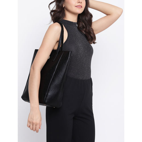 Buy KLEIO PU Leather Women Everyday College Black Tote bag