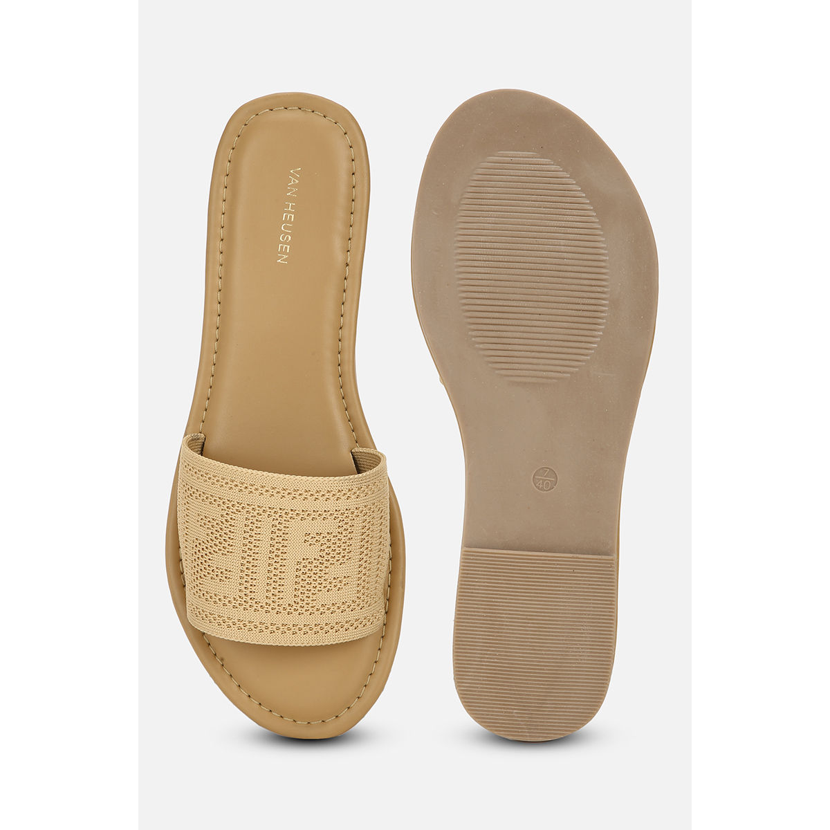 Buy Van Heusen Women Khaki Sandals Online