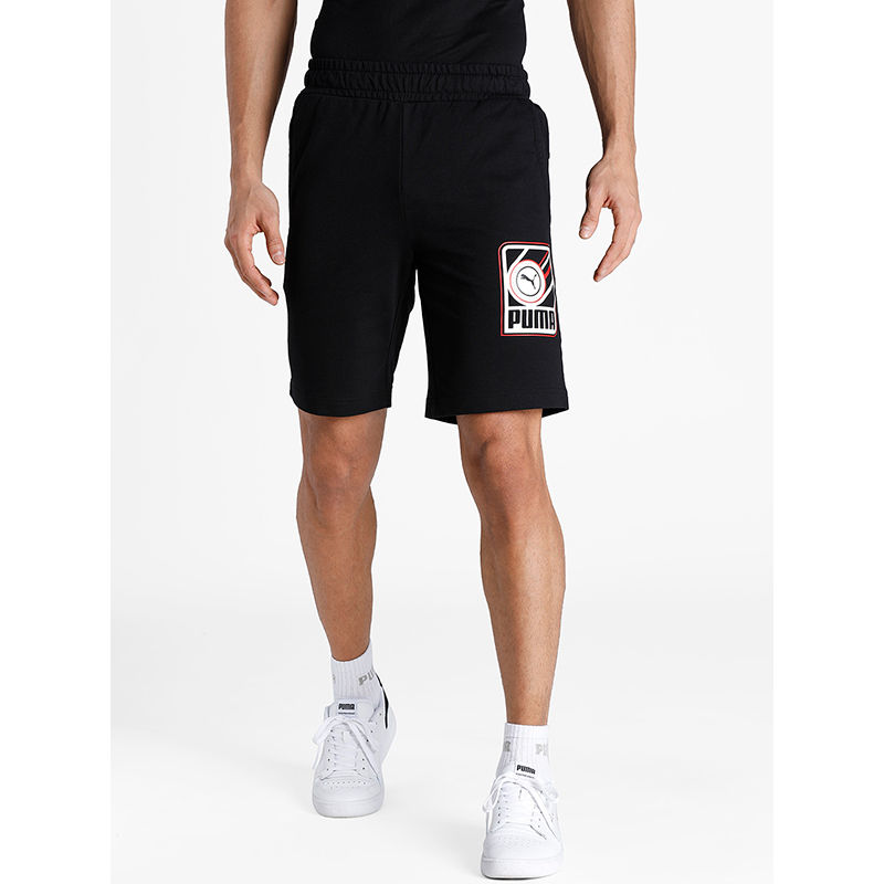 Puma Men's Graphic 10 Men's Black Casual Shorts (XL)