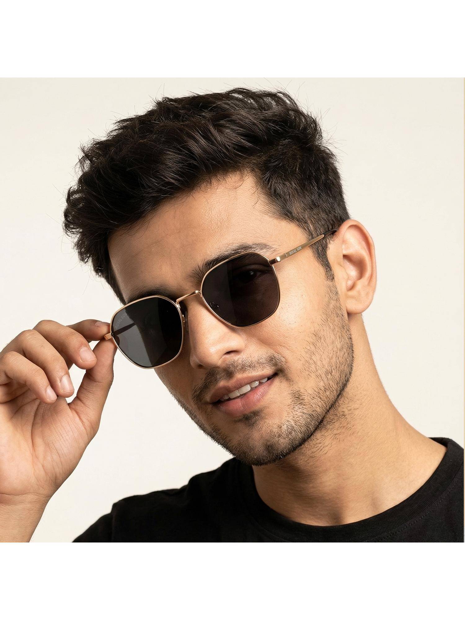 ROYAL SON Full Rim Square Polarized Sunglasses with UV Protection For Men & Women (51)