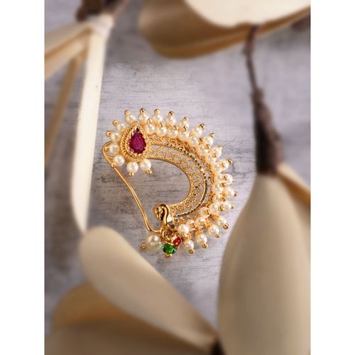 Buy Saraf RS Jewellery Gold Plated White Pearl Beaded Peshwai Moti
