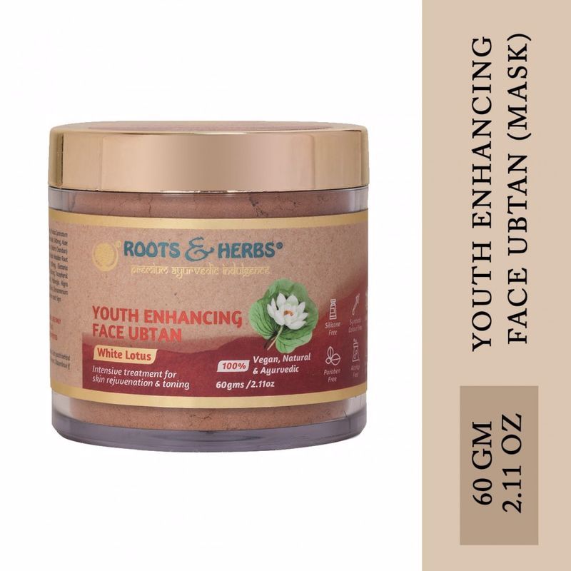 Roots & Herbs White Lotus Youth Enhancing Face Ubtan (60gm)