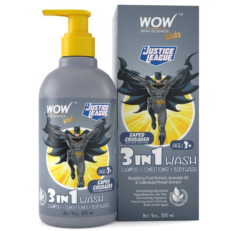 WOW Skin Science Kids 3 in 1 Wash (Caped Crusader Batman Edition)