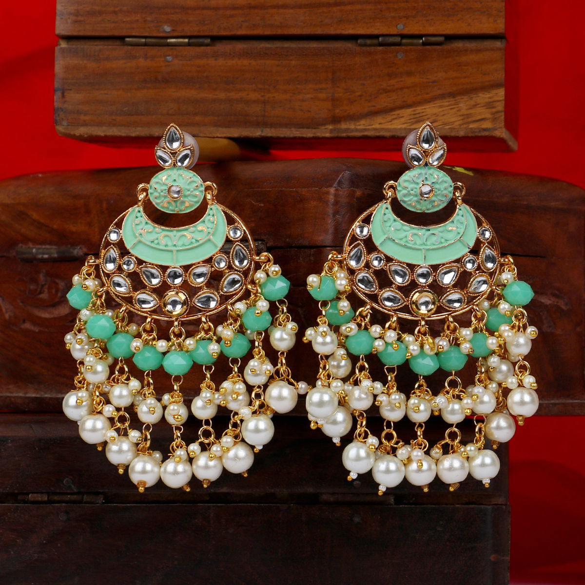 Anikas Creations Gold Plated Oxidised three layer fusion Jhumka Earring  Buy Anikas Creations Gold Plated Oxidised three layer fusion Jhumka Earring  Online at Best Price in India  Nykaa