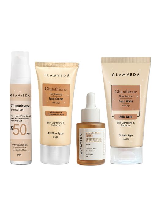 Buy Glamveda Glutathione 4-Step Skincare Routine Combo For Healthy &  Radiant Skin Online