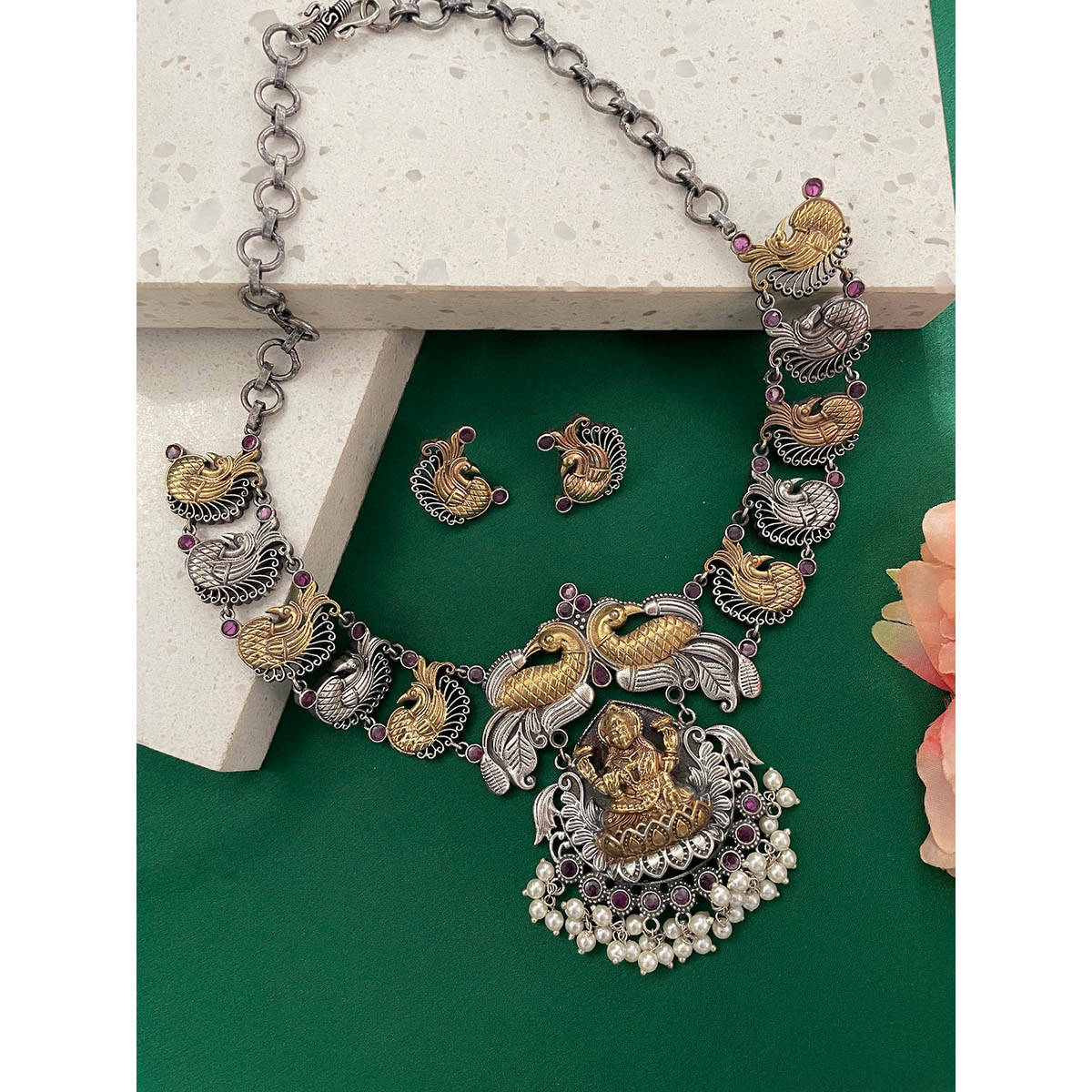 Digital Dress Room Banjara Mata Lakshmi/Laxmi/Peacock and Pearl Design Jewellery Set