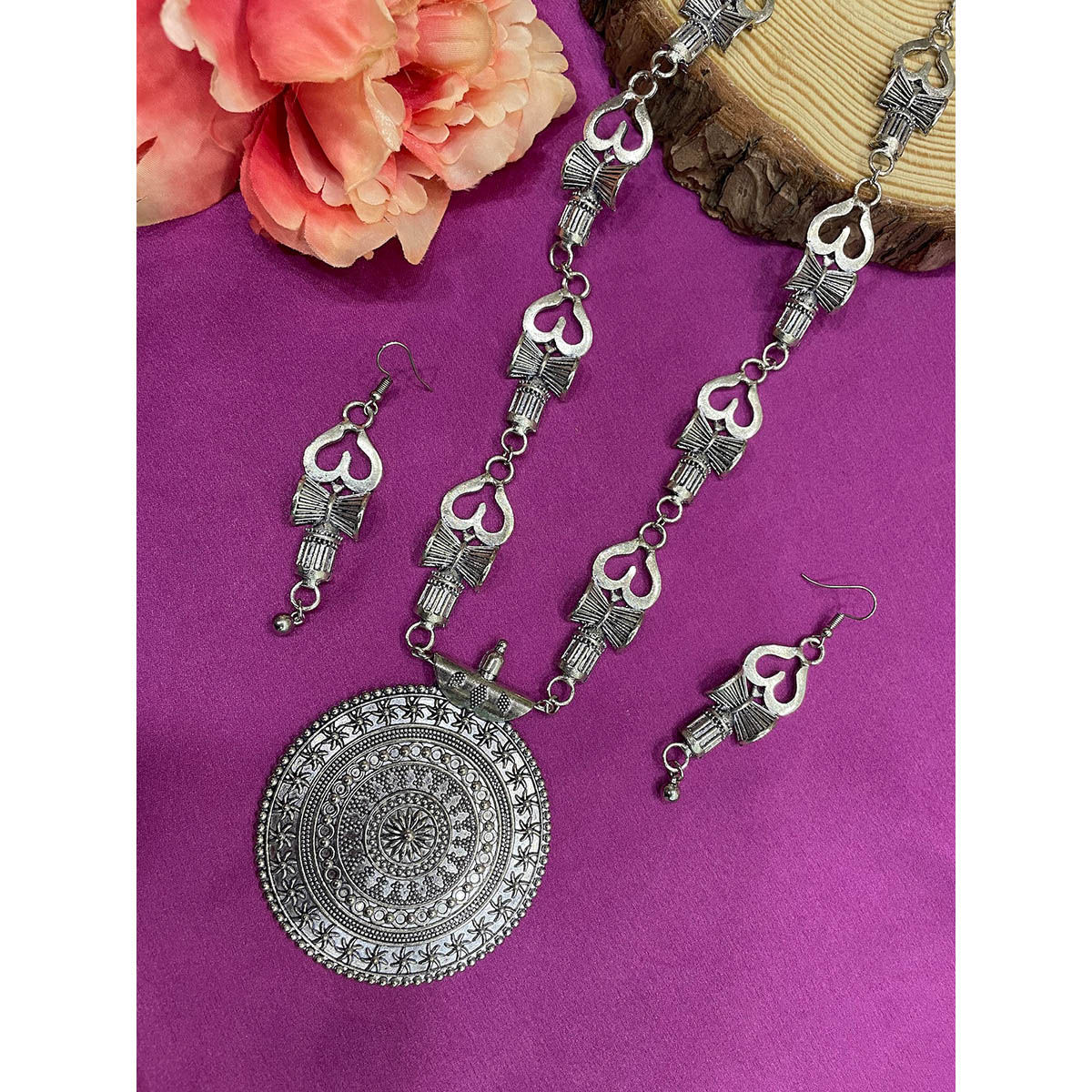 Buy Digital Dress Room Banjara Floral/Om and Damru Jewellery Set Online