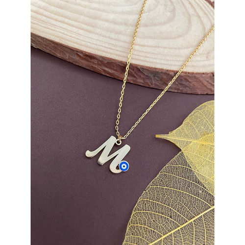 Gold Plated M Name Gold Pandal Name Design Chain Gold Plated M