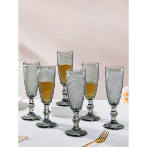 Nestasia Set of 6 Grey Mimosa Glass 150 ml: Buy Nestasia Set of 6 Grey Mimosa  Glass 150 ml Online at Best Price in India