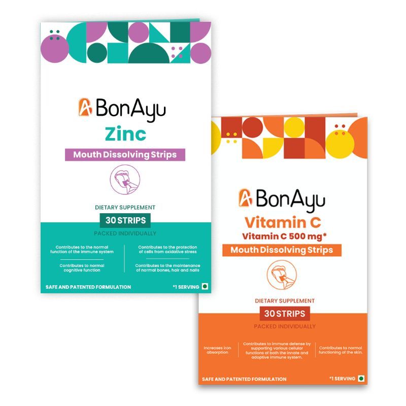 Bonayu Vitamin C + Zinc Mouth Dissolving Strips Combo Pack
