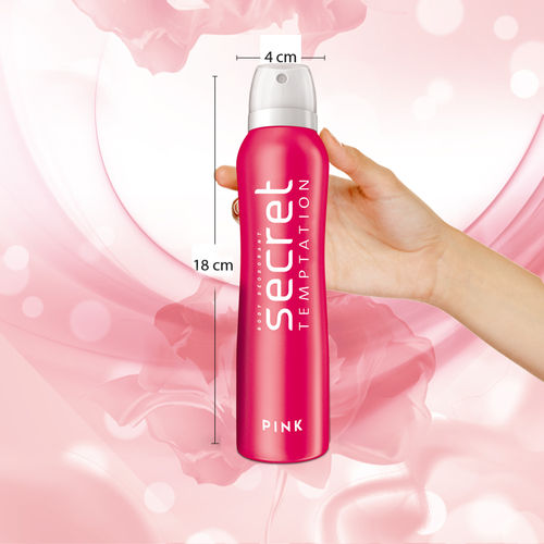 Secret Temptation Pink Deodorant for Women, Long Lasting Floral Body Spray  for Office Wear, 150 ml