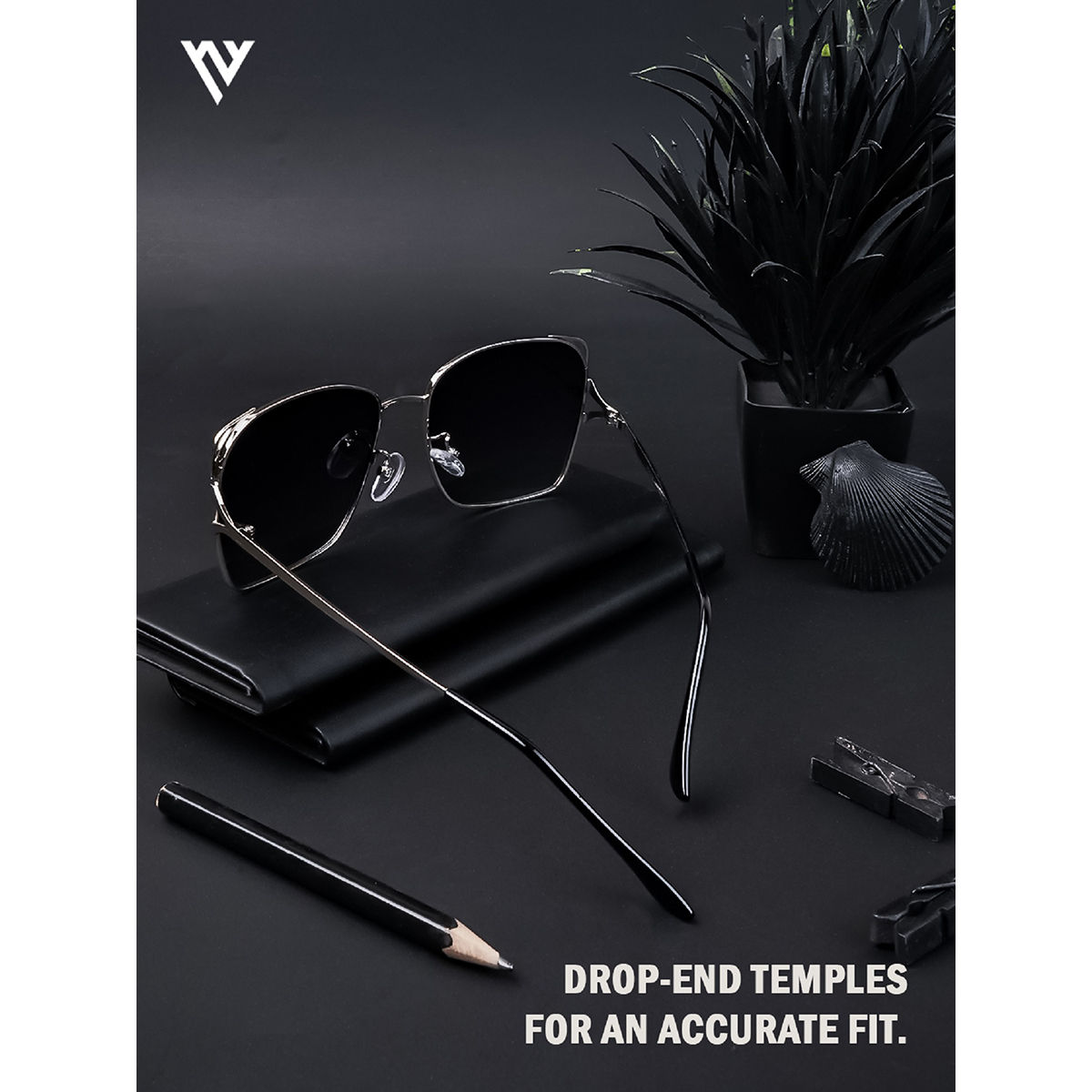 Buy Voyage Grey Rectangle Polarized Sunglasses for Men & Women - 1301Mg3972  (58) online