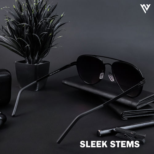 Voyage Black Polarized Pilot Sunglasses for Men Women A2022MG4291