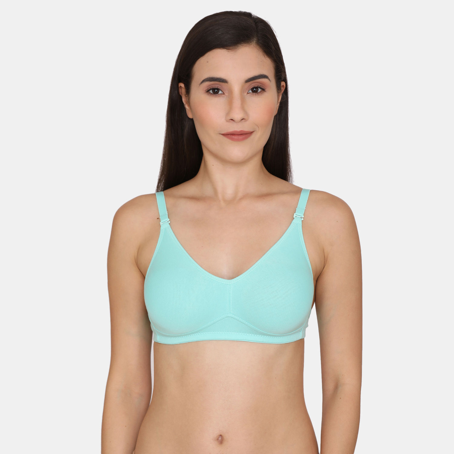 Buy Zivame Beautiful Basics Double Layered Non Wired Full Coverage Slip-On  Bra - Blue at Rs.452 online