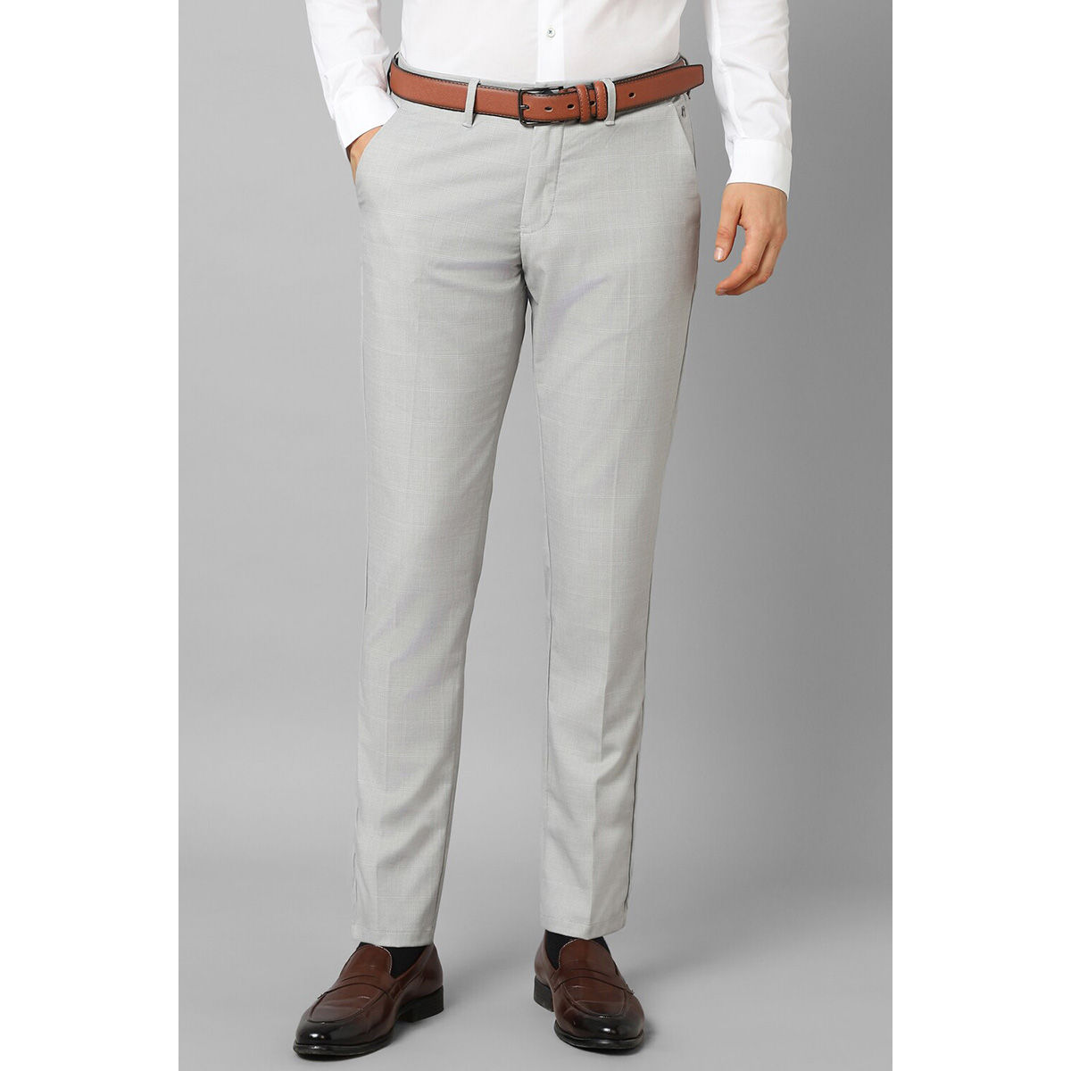 Buy Louis Philippe Men Khaki Solid Formal Trousers on Myntra |  PaisaWapas.com