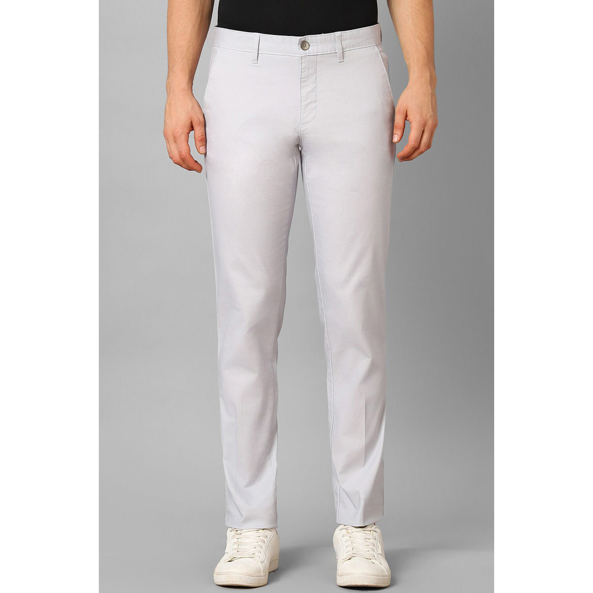 Buy Louis Philippe Men Green Slim Fit Solid Flat Front Casual Trousers  Online