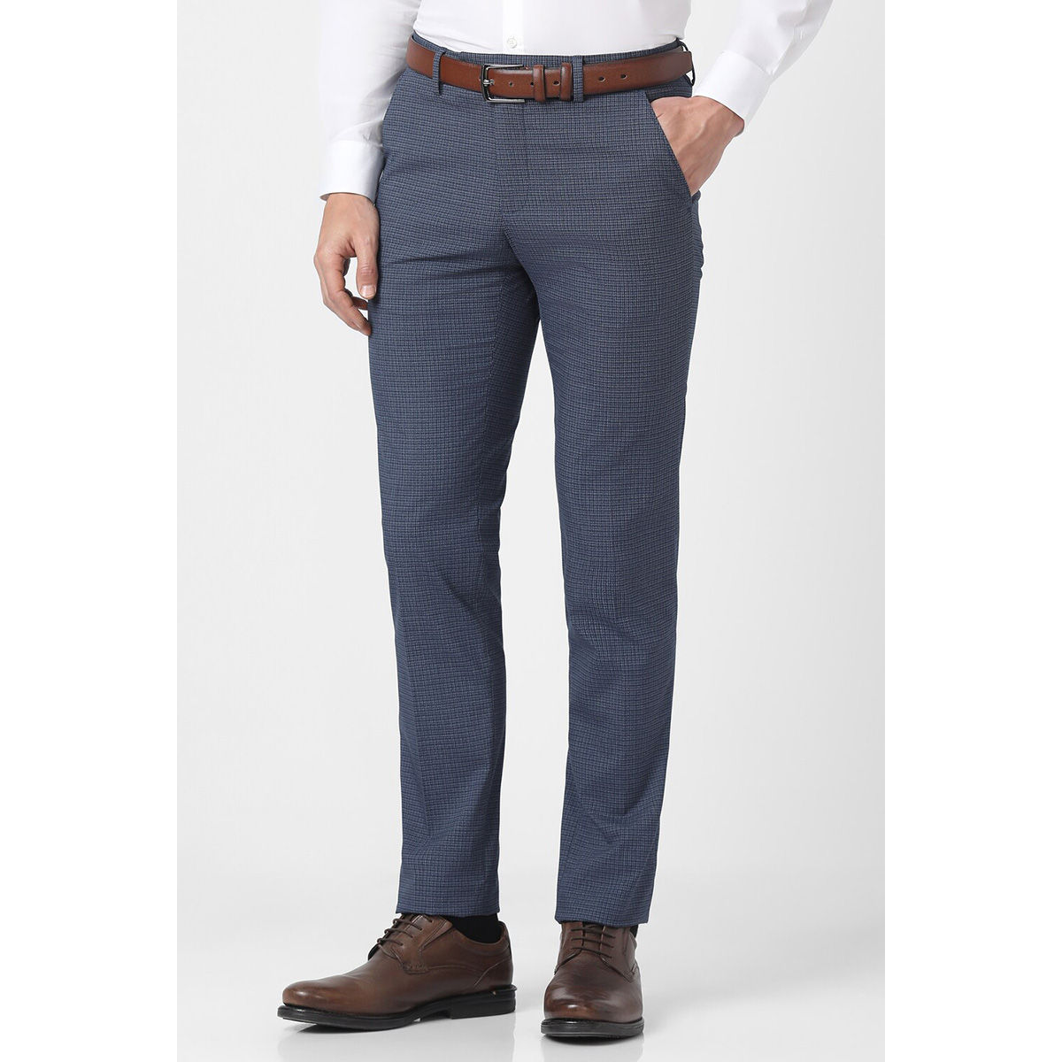 Buy Women Grey Regular Fit Textured Formal Trousers Online - 251140 | Allen  Solly